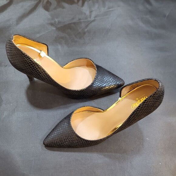 MOSSIMO FAUX SNAKESKIN POINTED TOE D'ORSAY SLIP-ON PUMP - Picture 7 of 15